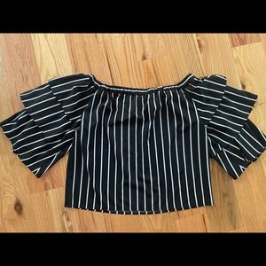 Off the shoulder striped top
